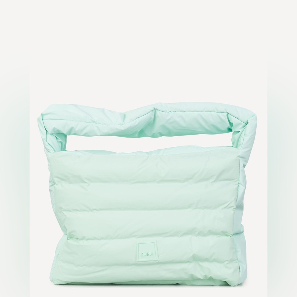 RAINS Mini Shoulder Looper Puffy Shopping Bag Purse Mineral Mint Green NEW